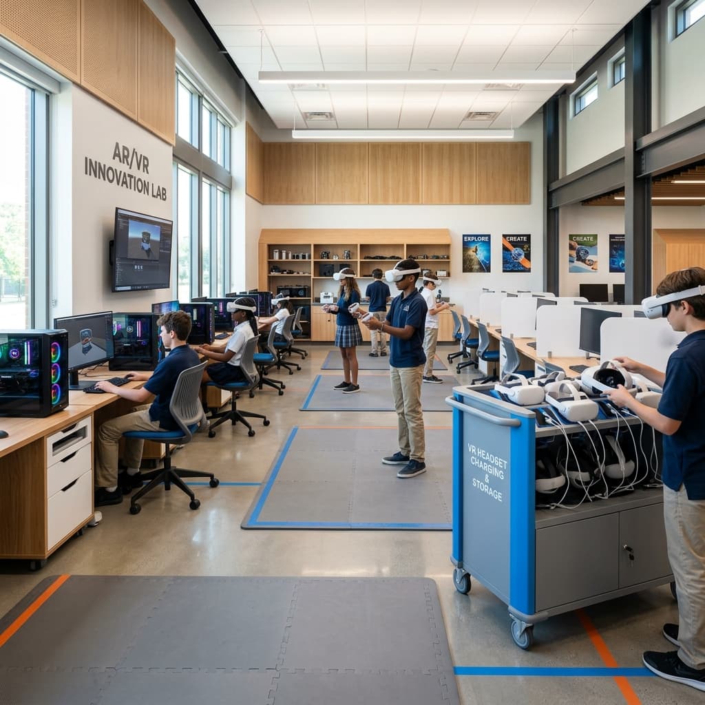 AR/VR Lab equipment and classroom setup