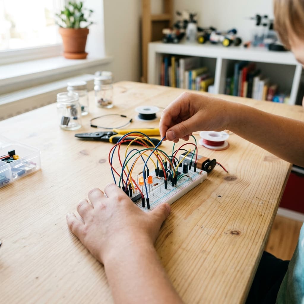Student working on STEM projects