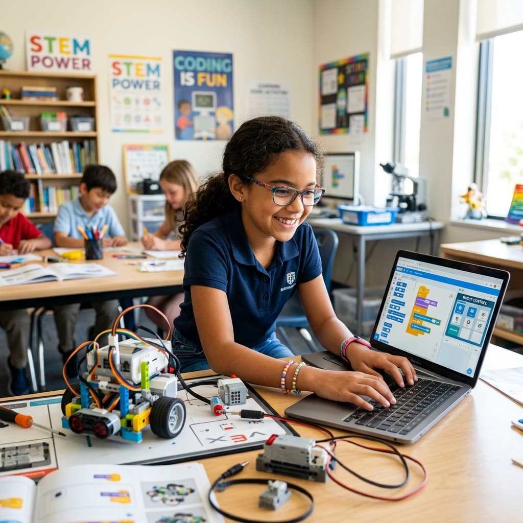 Student doing STEM project